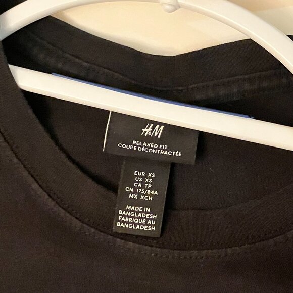 H&M Restless Youth Black Relaxed Fit Men's Size Extra Small T-Shirt Men's XS - Picture 5 of 6